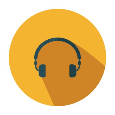 Kulaklık simgesi vektörü - Kulaklık düz işaret vektörü