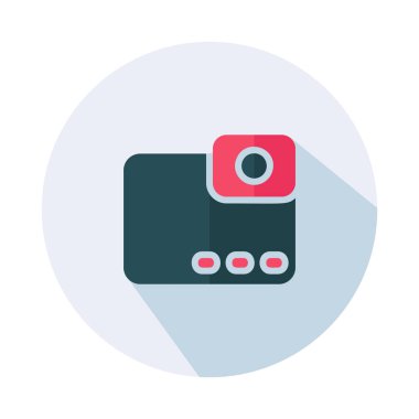 Kamera düz simgesi - Modern kamera düz işaret vektörü - İllüstrasyon