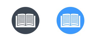 Trendy düz tarzda kitap simgesi - Glyph tasarım vektör illüstrasyon