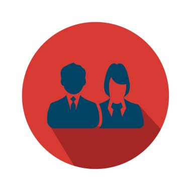 Erkek ve kadın Renkli vektör simgesi - İnsanlar avatarları Düz Simge