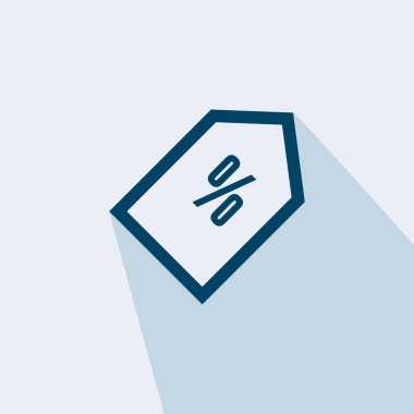 İndirimli satış yüzde işareti simgesi - Düz illüstrasyon vektörü