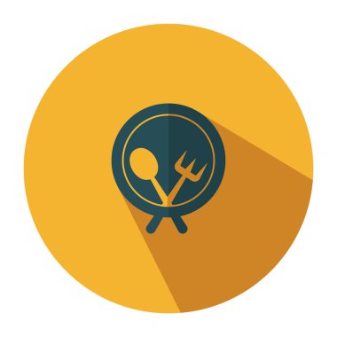 Gıda plakası işareti simgesi - Düz vektör