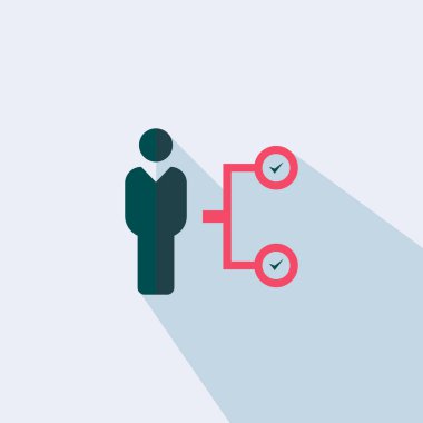 İşadamı Doğru Plan Simgesi - Vektör düz illüstrasyon