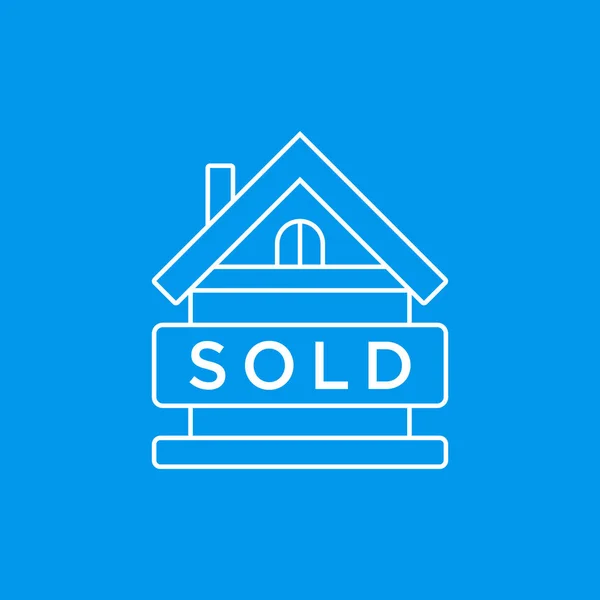 House sold sign icon - vector — Stock Vector