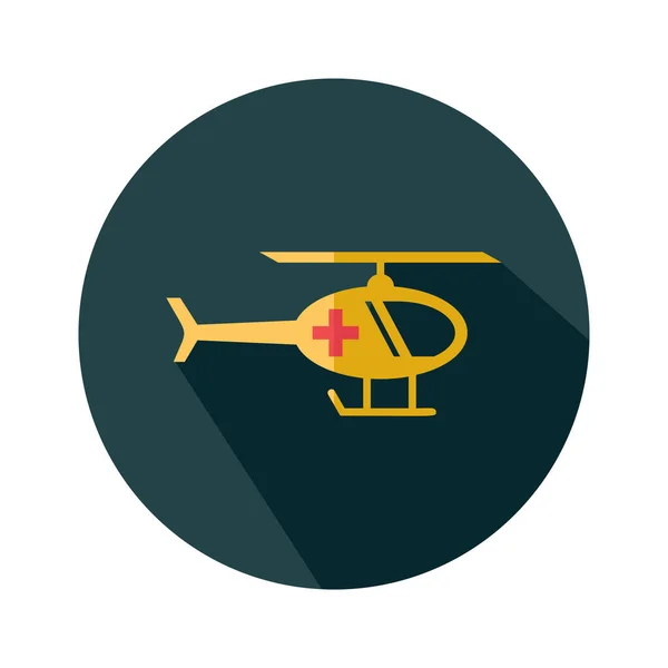 Icona di supporto elicottero emergenza medica - Segno vettoriale piatto — Vettoriale Stock