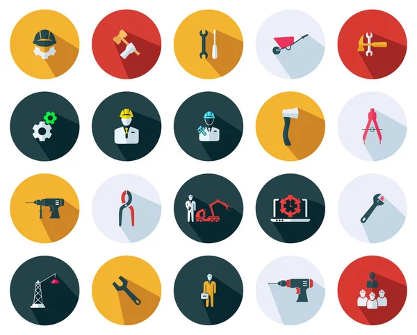 Mühendislik simgeleri seti - Düz vektör çizimi