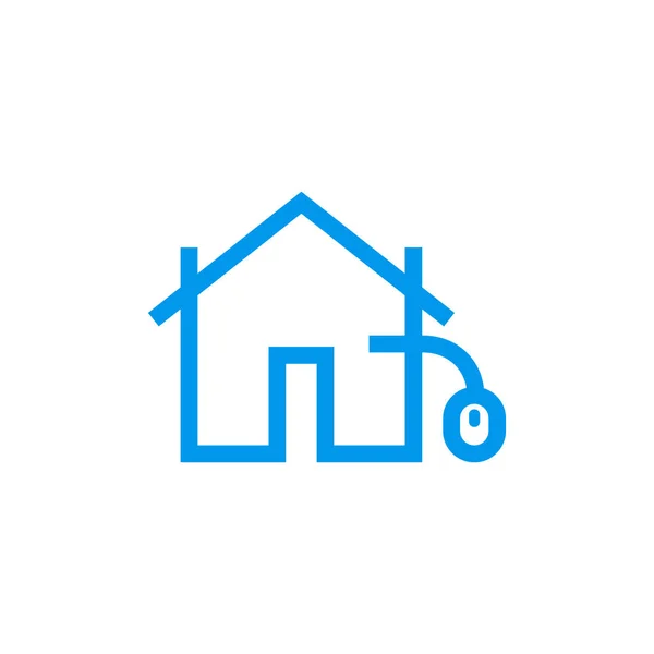 Концептуальный знак управления домом - Дом с иконой мыши — стоковый вектор