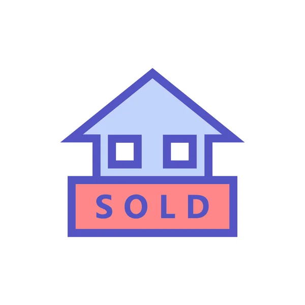 Ícone de casa vendido - vetor —  Vetores de Stock