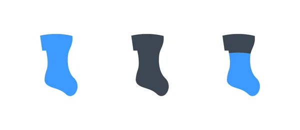 Christmas glyph icon sock illustration - vector — Stock Vector