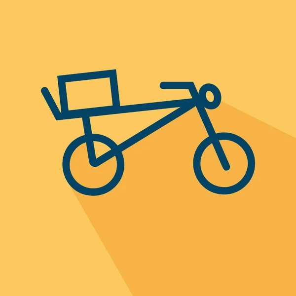 Bagajda bir kutu ile Bisiklet - teslimat hizmeti düz işaret simgesi — Stok Vektör