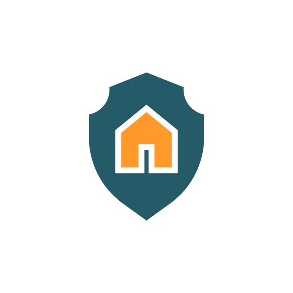 Casa signo de protección - Seguridad inmobiliaria icono vector — Archivo Imágenes Vectoriales