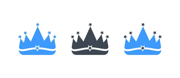 Illustrazione icona della corona - Illustrazione in stile glifo — Vettoriale Stock
