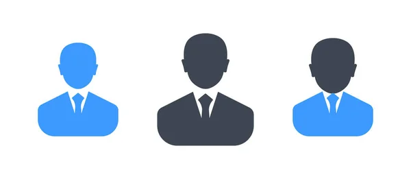 Σύνολο τριών επίπεδων εικονογράφησης των φορέων των επιχειρηματιών avatar — Διανυσματικό Αρχείο