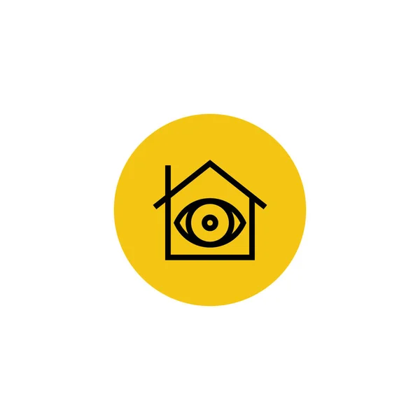House with eye sign icon - vector — Stock Vector