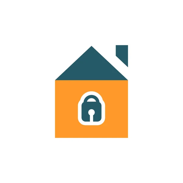 Casa signo de protección - Seguridad inmobiliaria icono vector — Archivo Imágenes Vectoriales