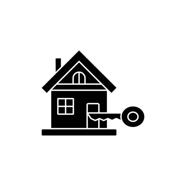 Protection house sign - Home with key icon vector — Stock Vector