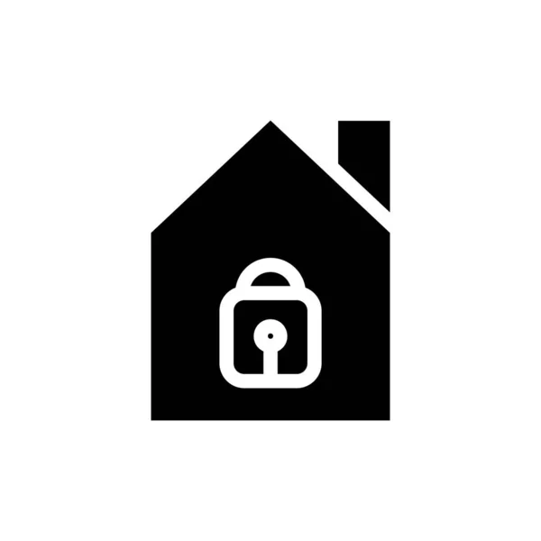 Casa signo de protección - Seguridad inmobiliaria icono vector — Archivo Imágenes Vectoriales