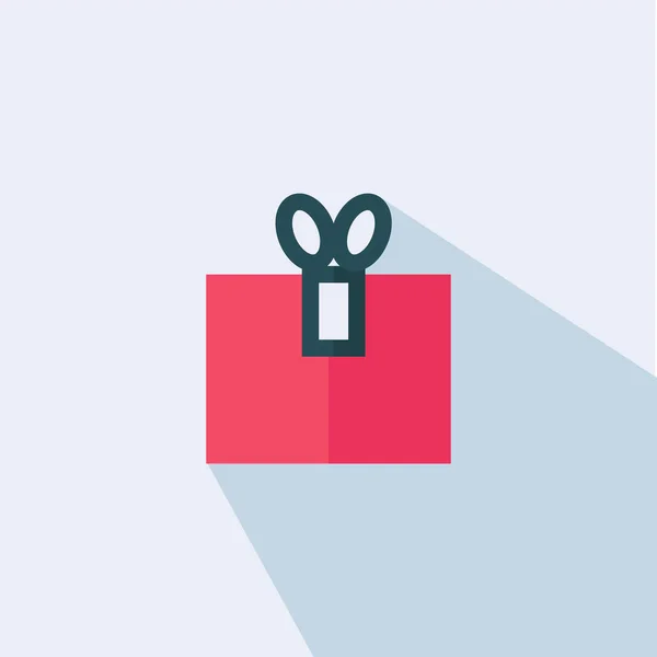 Icono de caja de regalo plana - Ilustración de icono de Navidad - vector — Vector de stock