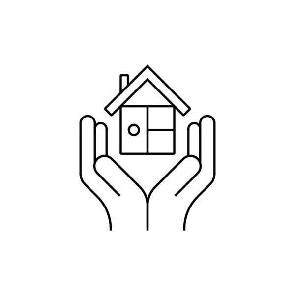 房屋保护标志 - 手持房屋标志 - 矢量 免版税图库插图