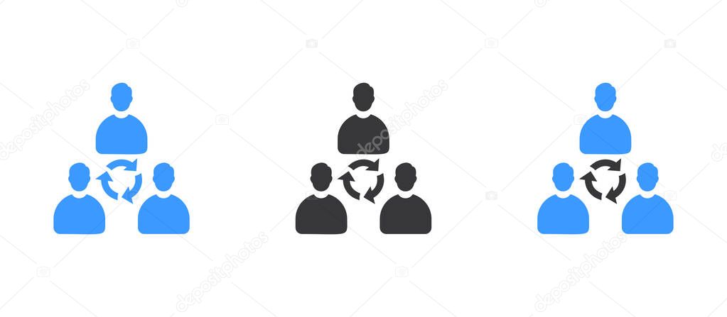 Teamwork of business people circle icon vector - Glyph illustration