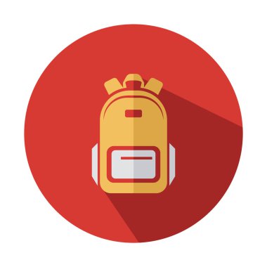 Sırt çantası simgesi-düz okul sırt çantası simgesi-vektör illüstrasyon