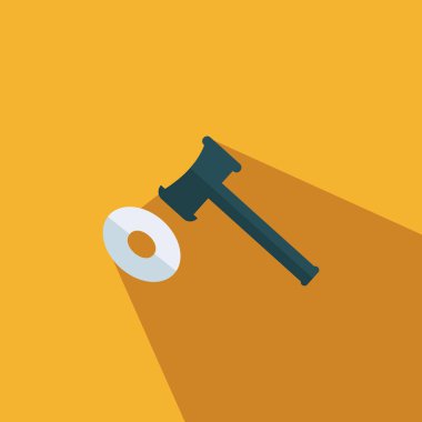 Mali işaret-Hammer düz simgesi