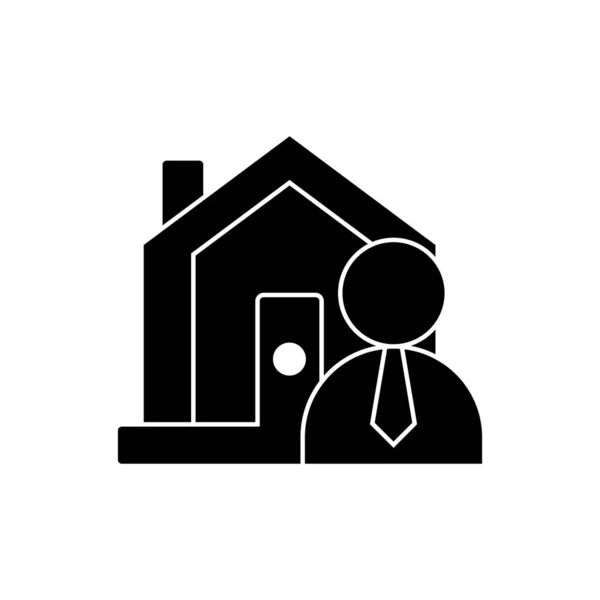 Agente de la casa - Icono de signo de agente inmobiliario - vector Ilustraciones de stock libres de derechos
