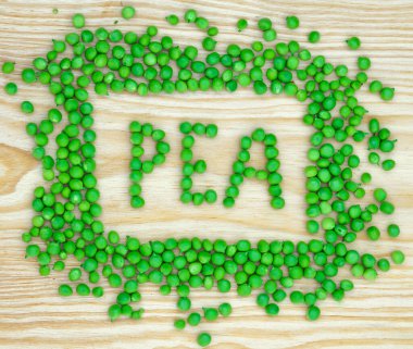 Bezelyeler tarafından yazılmış bezelye kelimesi