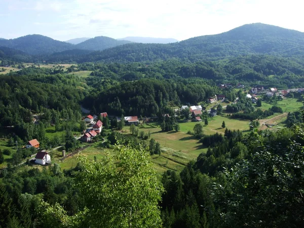 Jenis Desa Pegunungan Wilayah Gorski Kotar — Stok Foto