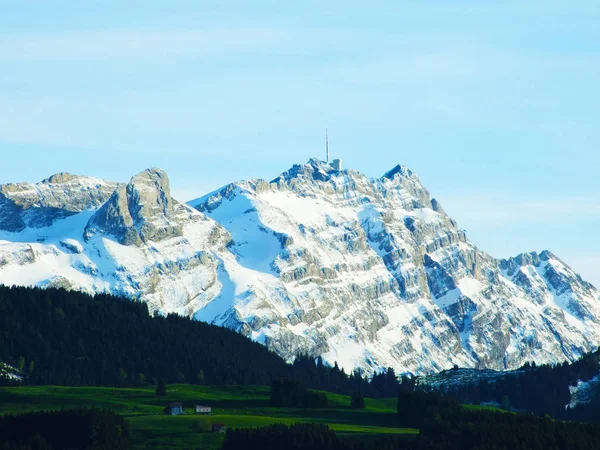 Alpstein Mountain View Vrchol Sntis — Stock fotografie