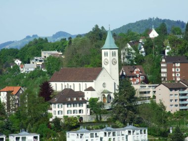 Old christian church in city of Herisau (Canton Appenzell Ausserrhoden, Switzerland) clipart