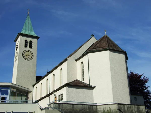 Старая Христианская Церковь Городе Херизау Кантон Аппенцелль Аусерроден Швейцария — стоковое фото