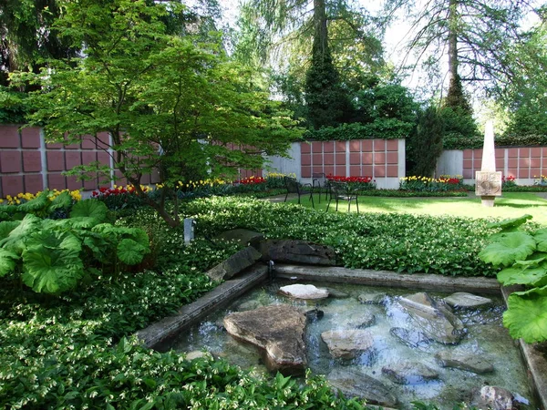 Parque Cementerio Herisau Canton Appenzell Ausserrhoden Suiza —  Fotos de Stock