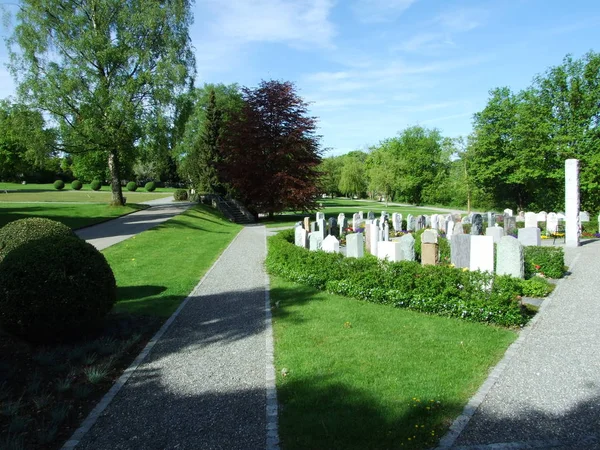 Parque Cementerio Herisau Canton Appenzell Ausserrhoden Suiza — Foto de Stock