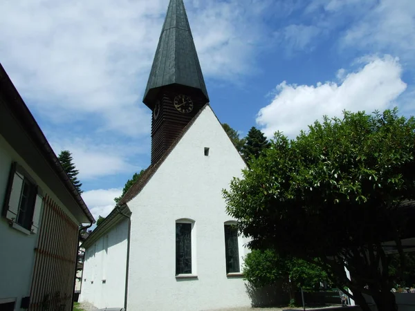 Kreuzlingen Thurgau Canton Sviçre Ahşap Çan Kulesinde Ile Eski Şapel — Stok fotoğraf