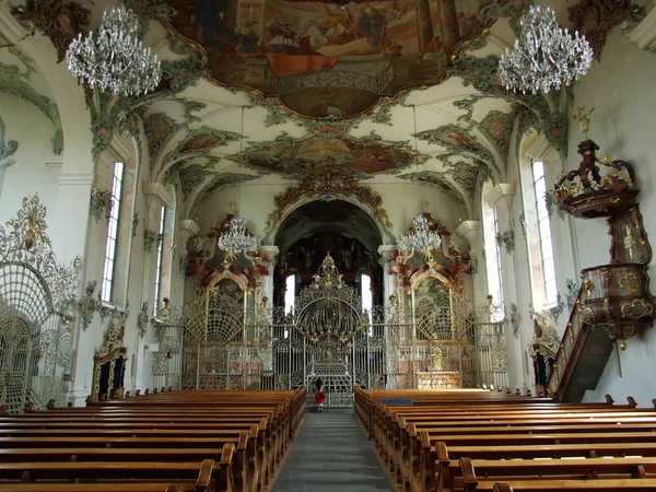 Nterior Iglesia San Ulrico Kreuzlingen Cantón Thurgau Suiza —  Fotos de Stock