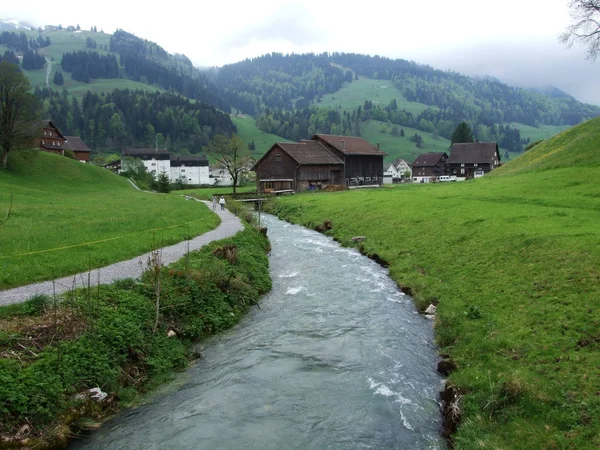 Rivière Thur Dans Village Unterwasser Canton Saint Gall Suisse — Photo