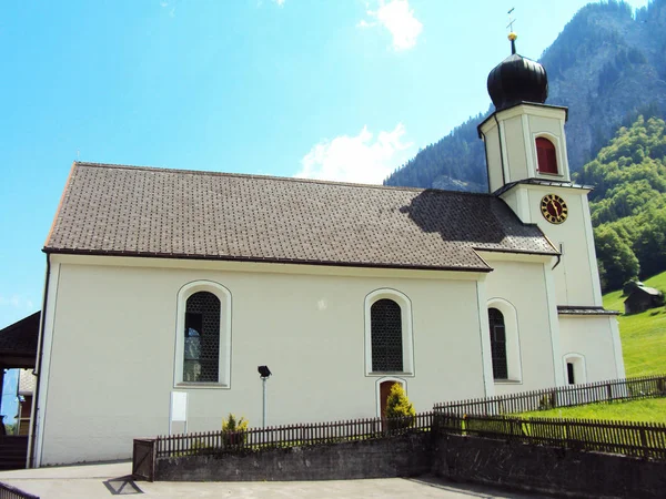 Church Village Weisstannen Canton Gallen Switzerland — Stock Photo, Image