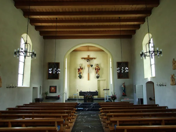 Interior Iglesia Pueblo Weisstannen Cantón Gallen Suiza —  Fotos de Stock