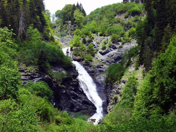 Waterfalls Cascades Weisstannental Valley Canton Gallen Switzerland — Stock Photo, Image