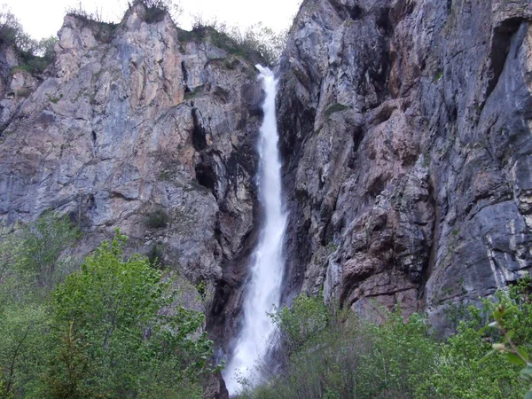 Wasserfall Unter Mattbachfall Weisstannen Kanton Gallen Schweiz — Stockfoto