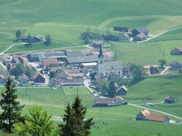 Veduta Del Villaggio Stechlenegg Canton Appenzello Ausserrhoden Svizzera — Foto Stock