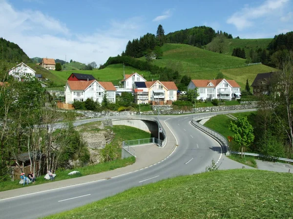 Veduta Del Villaggio Zrchersmhle Canton Appenzello Ausserrhoden Svizzera — Foto Stock