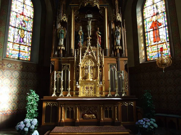 Förgyllda Altaret Kyrkan Zrchersmhle Canton Appenzell Ausserrhoden Schweiz — Stockfoto