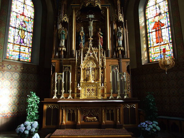 Gilded altar in the church of Zrchersmhle - Canton of Appenzell Ausserrhoden, Switzerland