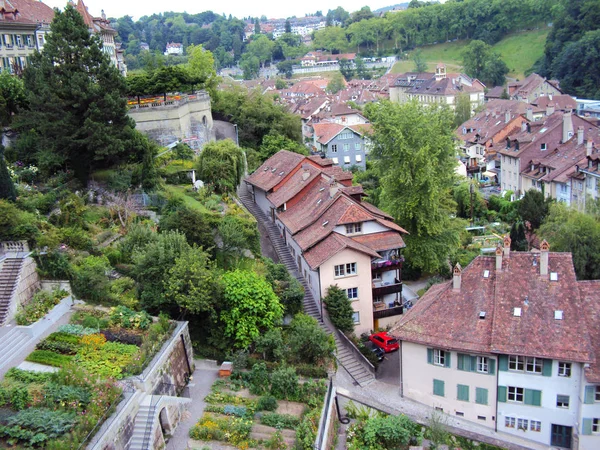 Vista Panoramica Sui Tetti Delle Case Residenziali Nel Centro Berna — Foto Stock