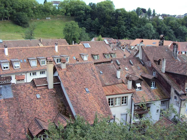 Panoramic View Rooftops Residential Houses Center Bern Capital Swiss Confederation — Stock Photo, Image