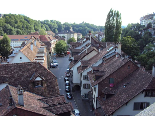 Vista Panoramica Sui Tetti Delle Case Residenziali Nel Centro Berna — Foto Stock