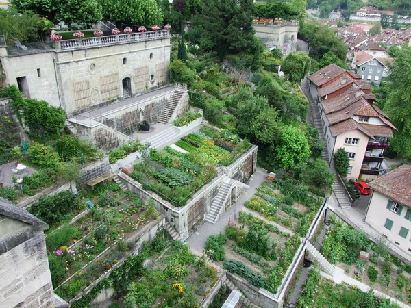 Piccoli Giardini Privati Nel Centro Berna Capitale Della Confederazione Svizzera — Foto Stock