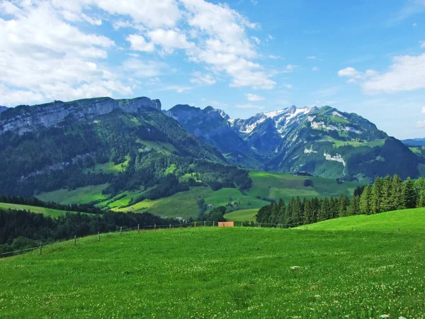 Pais Colinas Pitorescas Appenzellerland Cantão Appenzell Innerrhoden Suíça — Fotografia de Stock